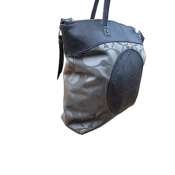 Coach Monogram Large Tote Shouldbag Brown Leather Canvas Purse - Picture 4 of 16